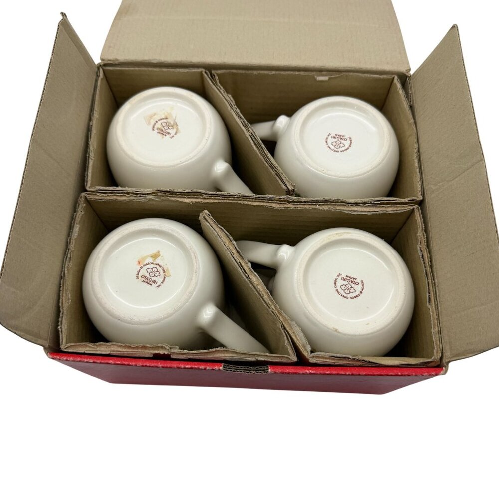 Gibson Greeting Otagiri Christmas Chickadee Wreath coffee mug set tea 4 in box V - Picture 11 of 14